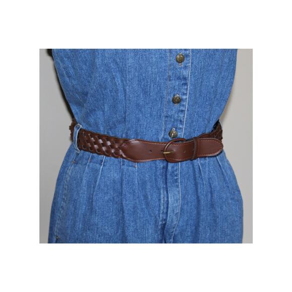 Vtg 90s St John’s Bay Blue Denim Sleeveless One Piece Shorts Romper Women’s M - Picture 3 of 9
